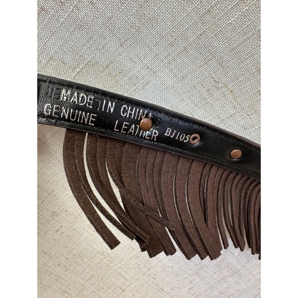 Silver Strike Brown Leather Fringe Belt‎ Western Studded Boot Bracelet NWT main image 8